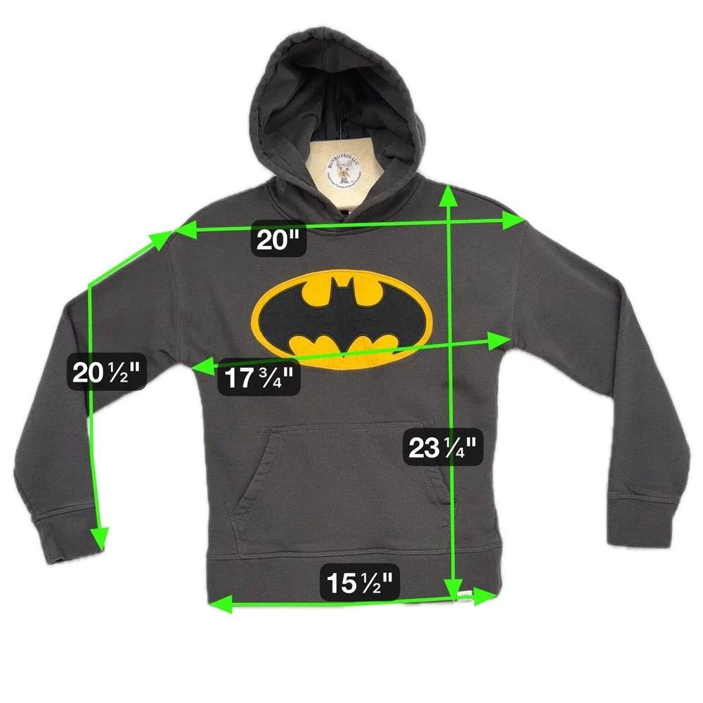 GAP Kids Batman Hoodie Pullover Sweatshirt‎ XL 12 Dark Grey DC Comics